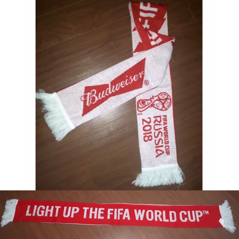 NWT FIFA WORLD CUP RUSSIA 2018 Budweiser SCARF 62" - Picture 1 of 6